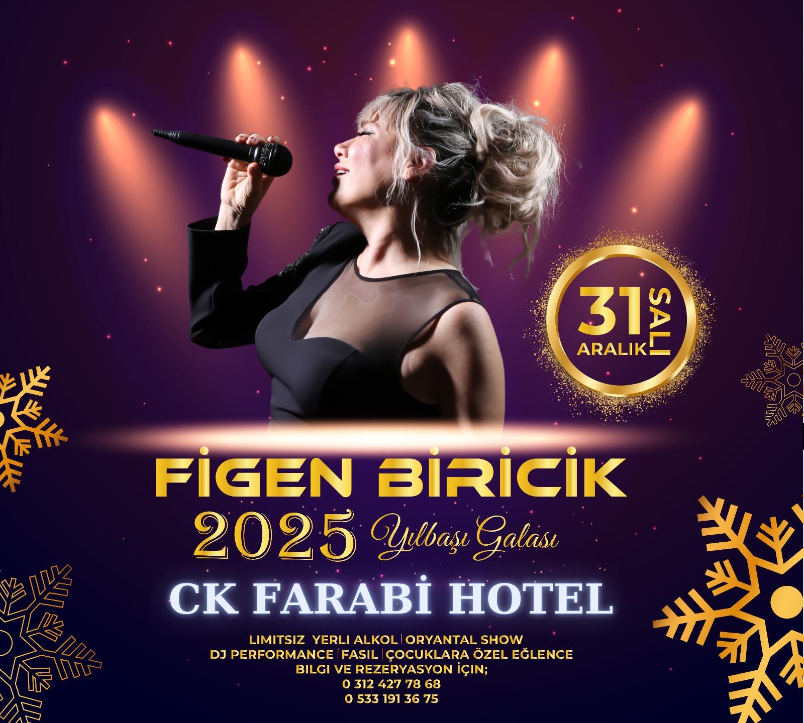 Figen Biricik Ve Orkestrası 2025 Yılbaşı Galasın da Ck Farabi Hotelde